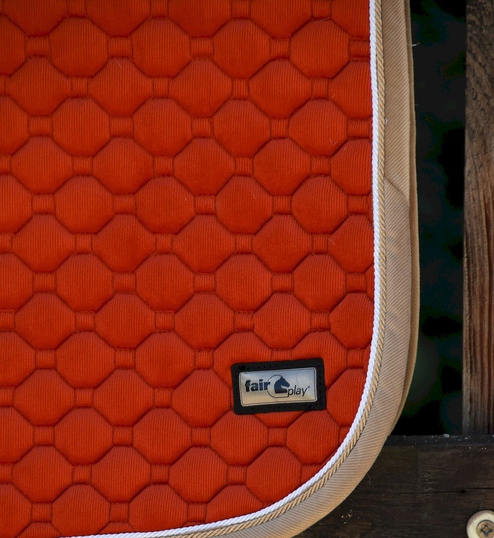 Fair Play "Onyx" Terra Red & Taupe Dressage Saddle Pad - Fair Play - Equiluxe Tack