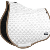 Fair Play "Onyx" White & Taupe Close Contact Saddle Pad - Fair Play - Equiluxe Tack