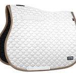 Fair Play "Onyx" White & Taupe Jump Saddle Pad - Fair Play - Equiluxe Tack