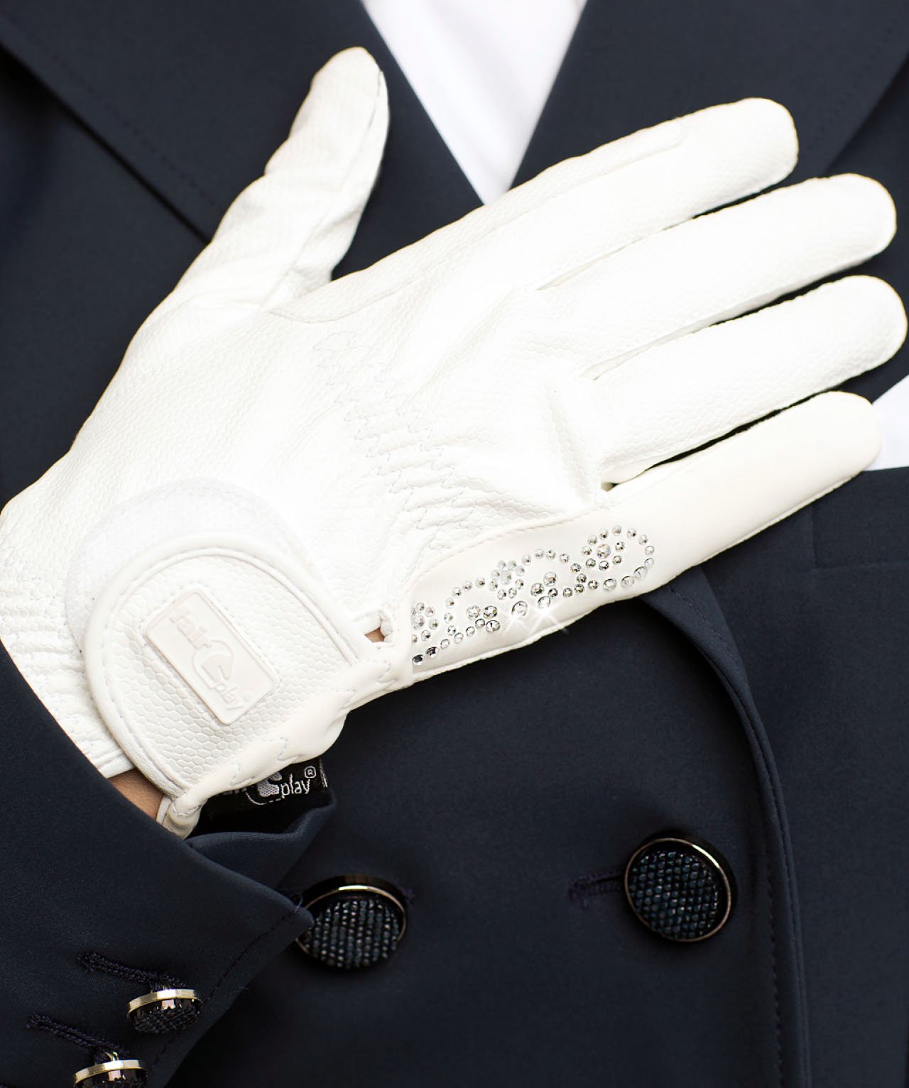 Fair Play "Pammy" Leather Riding Gloves with Crystals - Fair Play - Equiluxe Tack