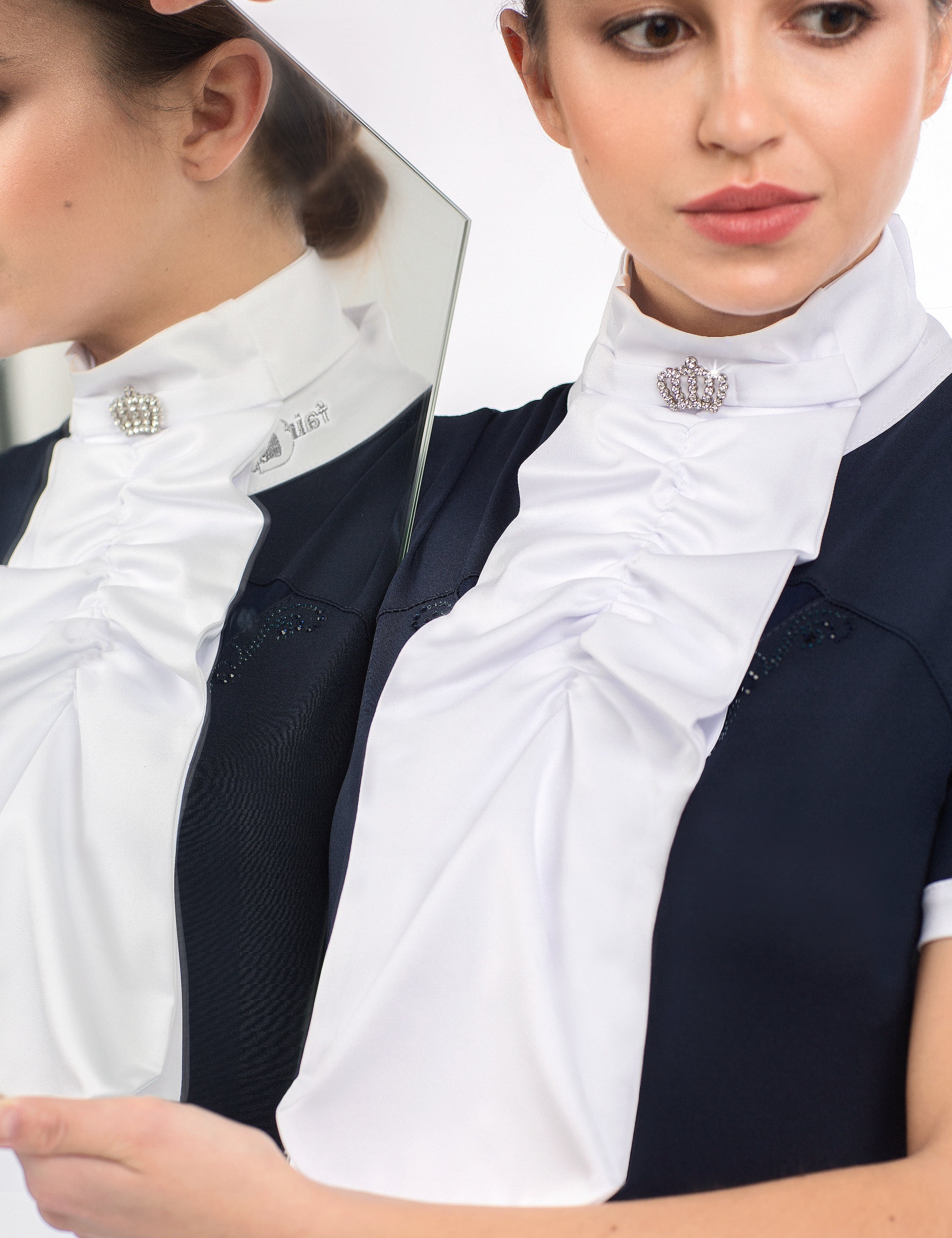 Fair Play "Princess" Silver Crown Ready Tied Stock Tie - Fair Play - Equiluxe Tack