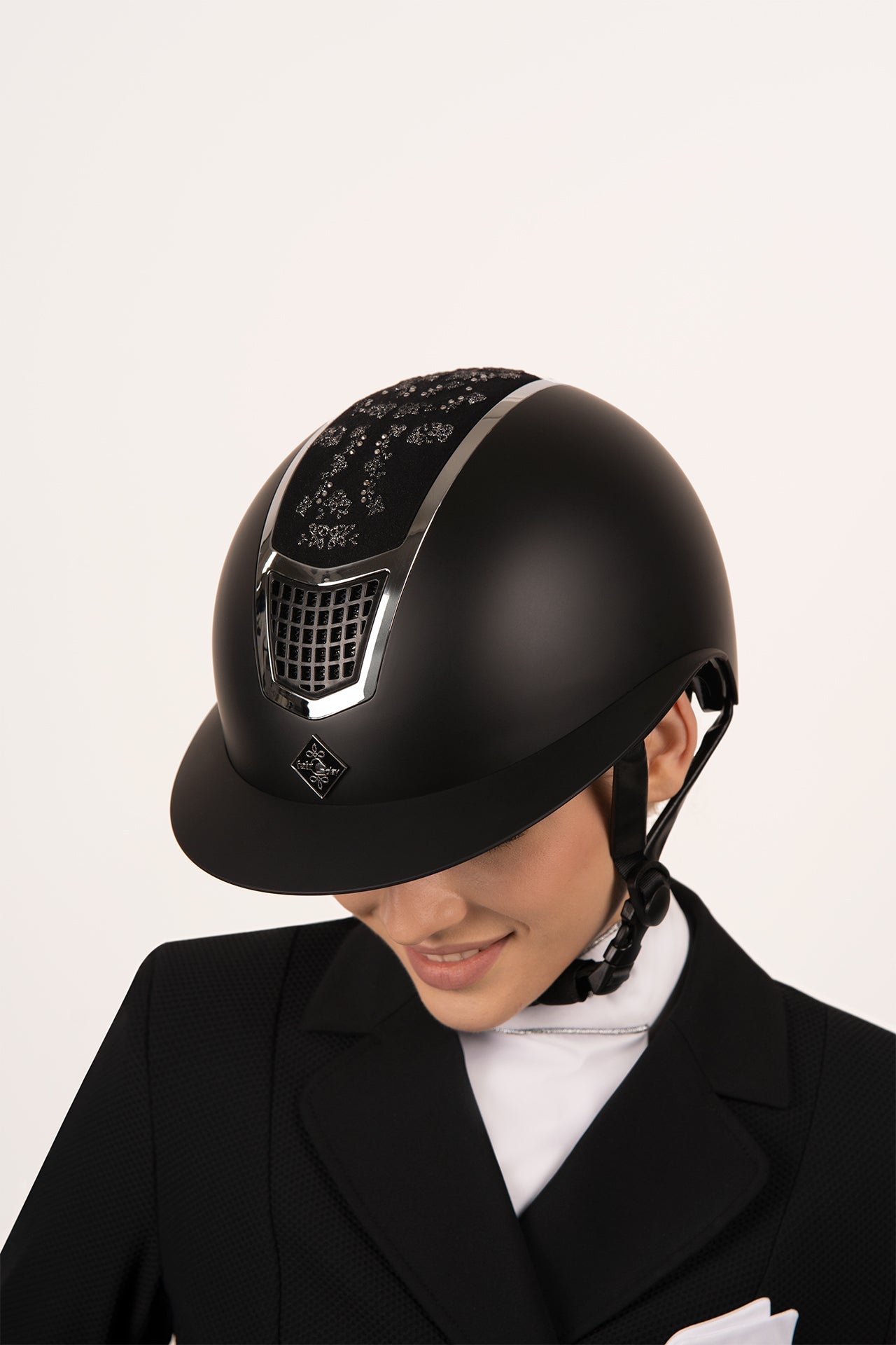 Fair Play "Quantinum" Fleur Floral Crystal Riding Helmet - Fair Play - Equiluxe Tack