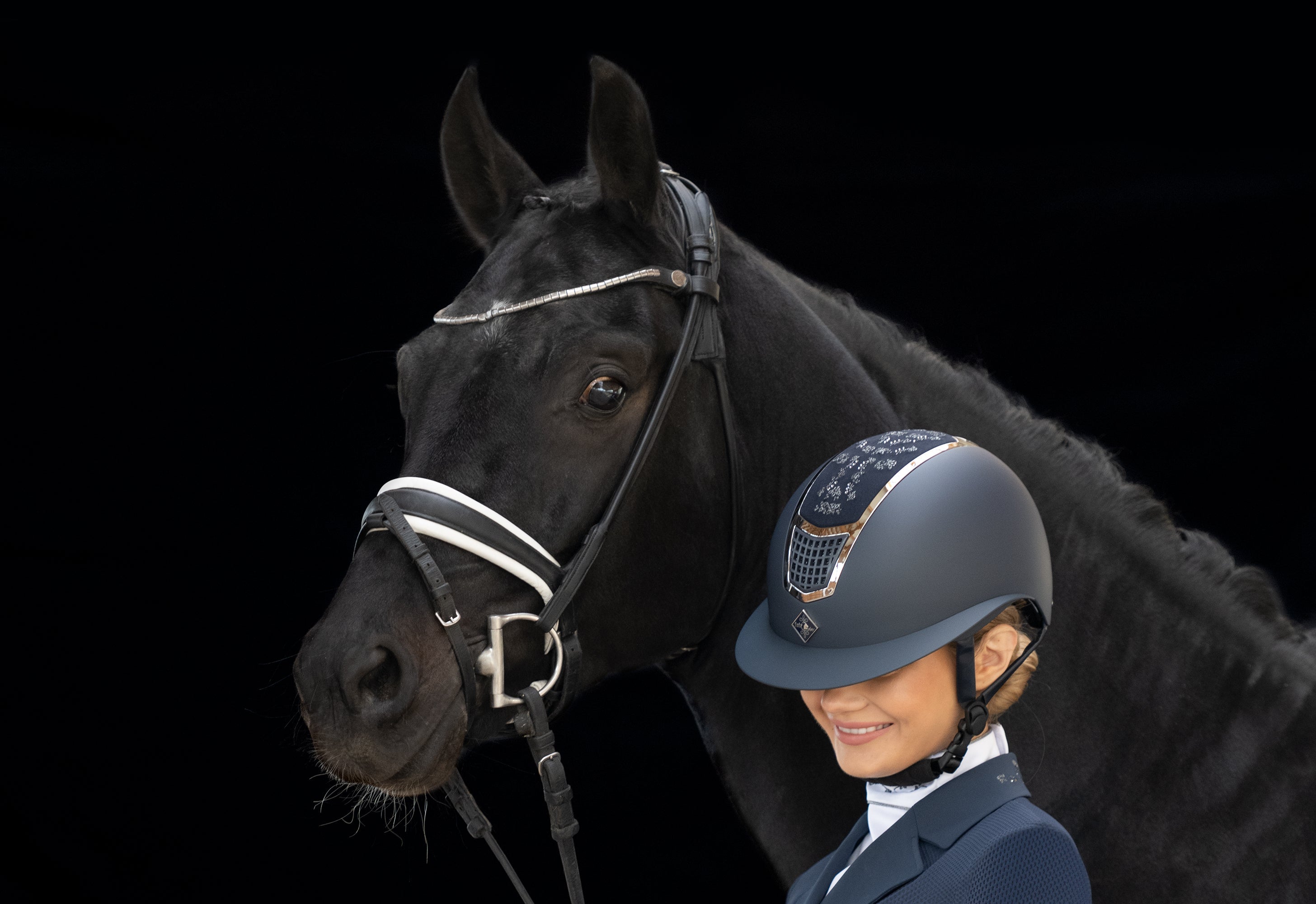 Fair Play "Quantinum" Fleur Floral Crystal Riding Helmet - Fair Play - Equiluxe Tack