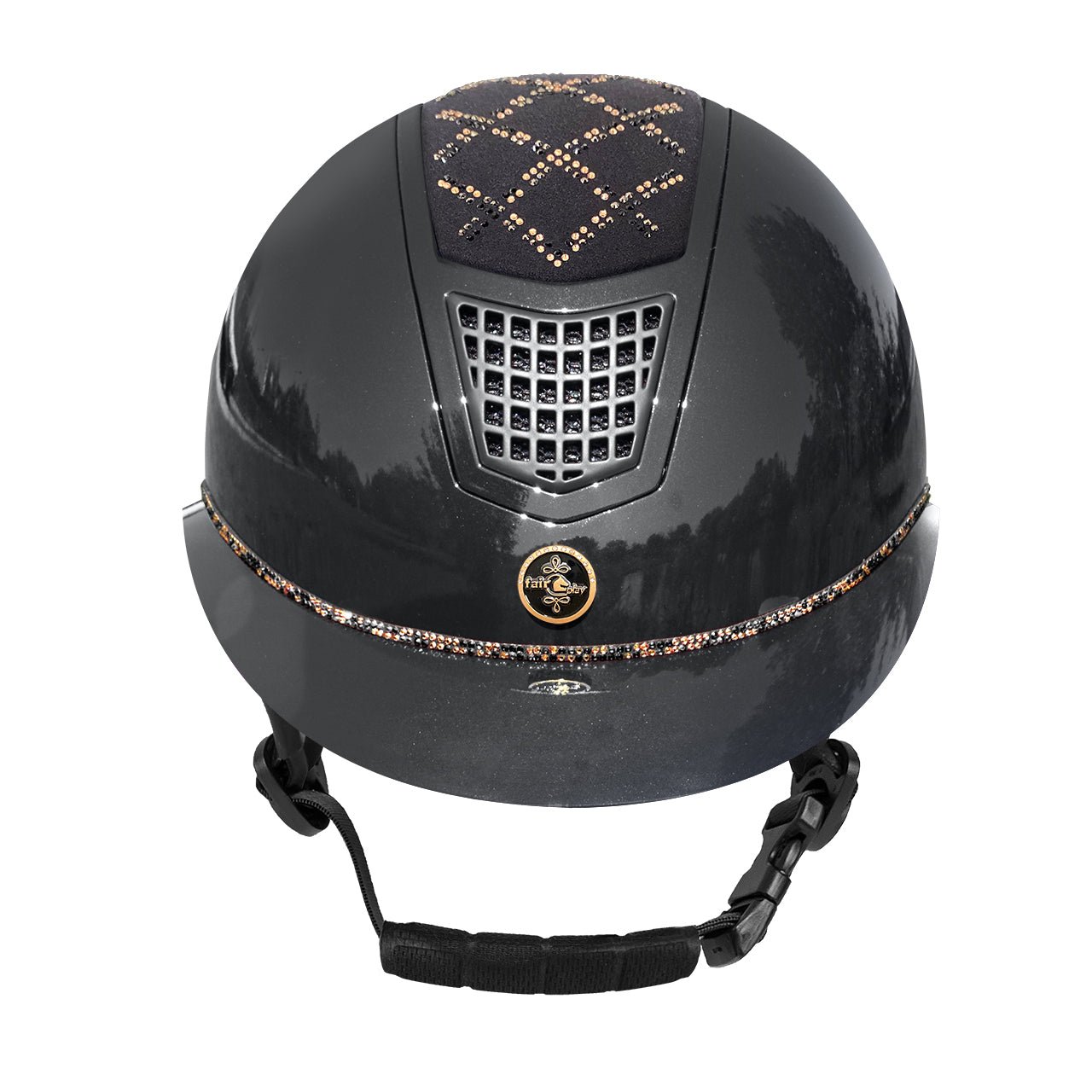 Fair Play "Quantinum Spotlight" Shiny Wide Brim Riding Helmet - Rose Gold - Fair Play - Equiluxe Tack