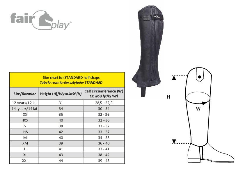 Fair Play Standard Leather Half Chaps - Fair Play - Equiluxe Tack