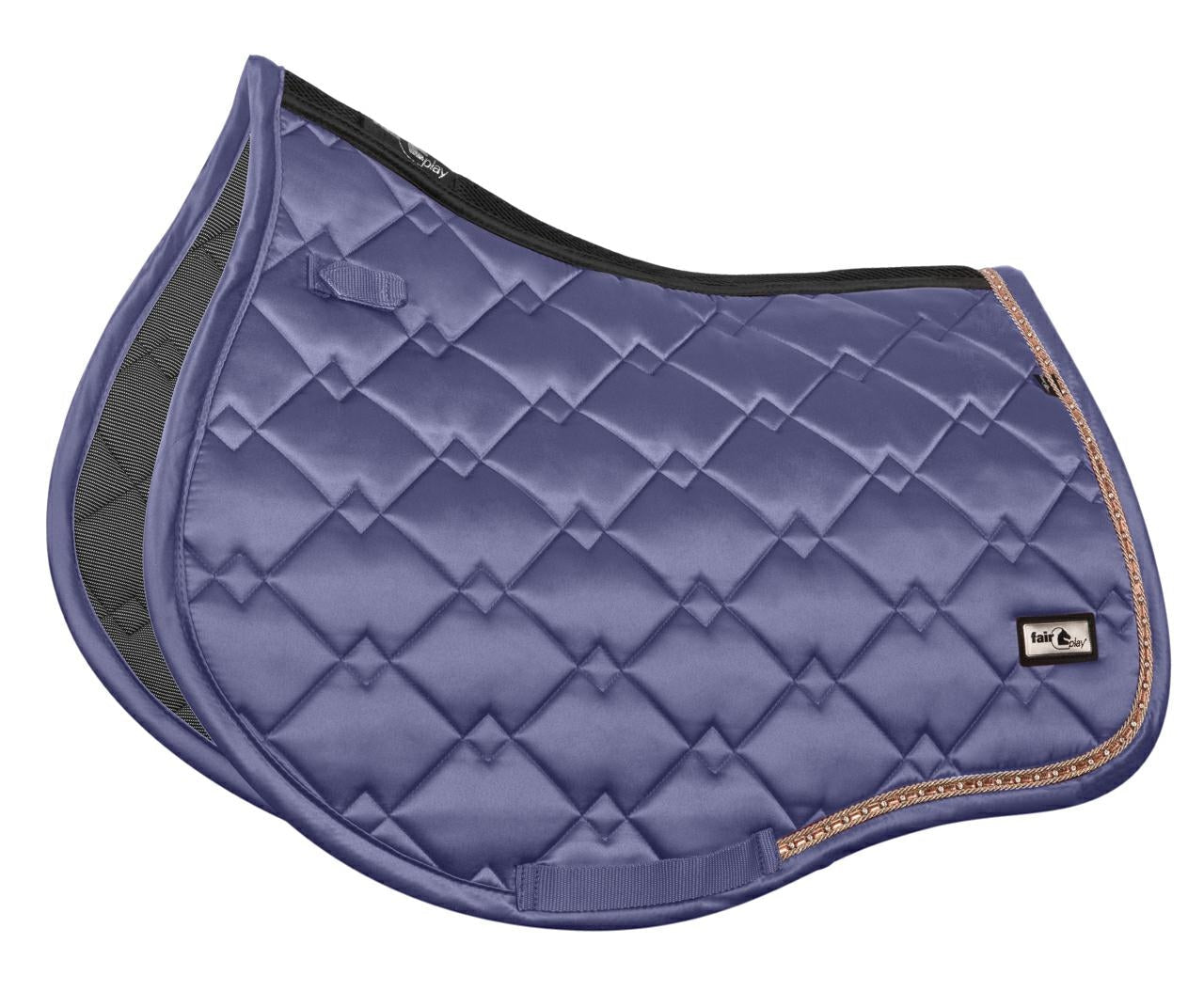 Fair Play Steel Blue Rose Gold "Azuryt Ceramic" Jump & Dressage Saddle Pad - Fair Play - Equiluxe Tack