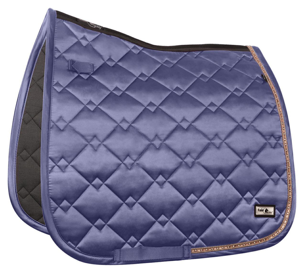 Fair Play Steel Blue Rose Gold "Azuryt Ceramic" Jump & Dressage Saddle Pad - Fair Play - Equiluxe Tack