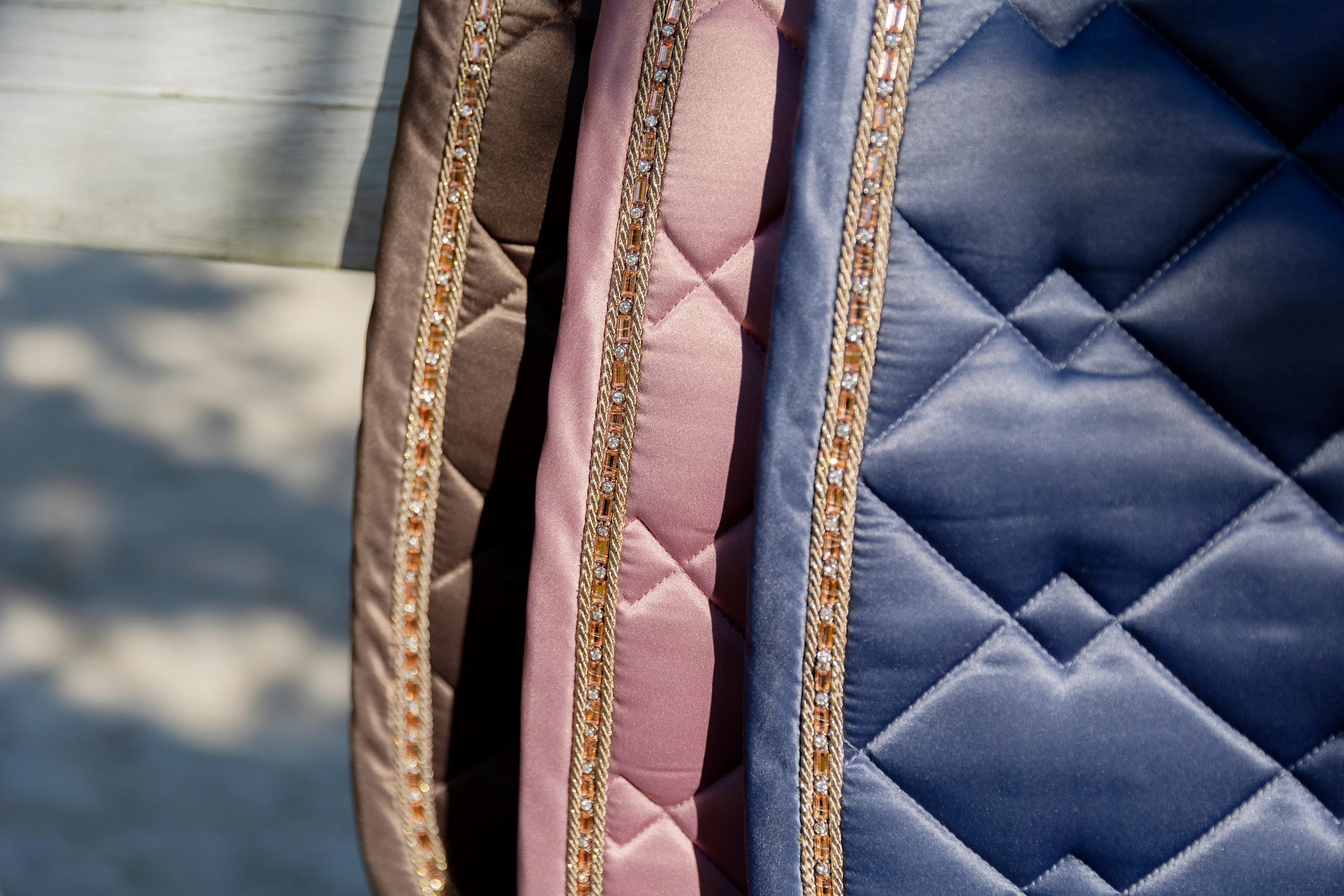 Fair Play Steel Blue Rose Gold "Azuryt Ceramic" Jump & Dressage Saddle Pad - Fair Play - Equiluxe Tack