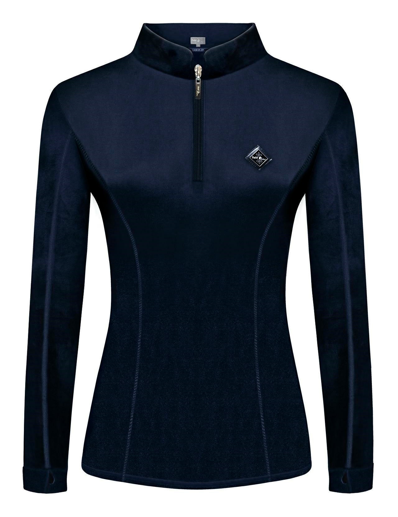 Fair Play "Velora" Navy Blue Mock Turtleneck Riding Shirt - Fair Play - Equiluxe Tack