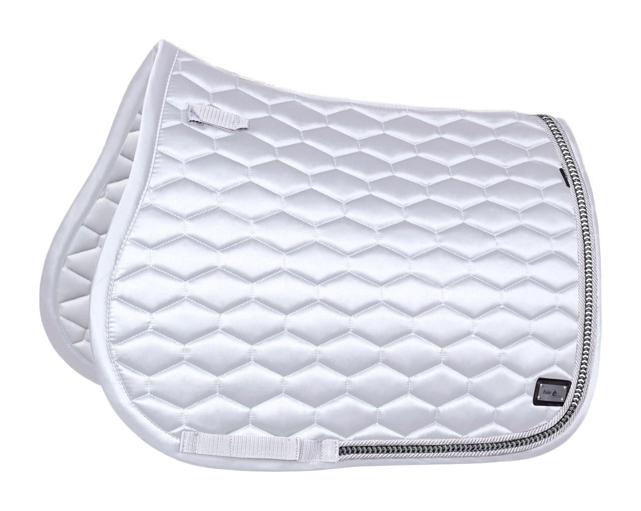 Fair Play White "Hexagon Arrow" Jump & Dressage Saddle Pad - Fair Play - Equiluxe Tack