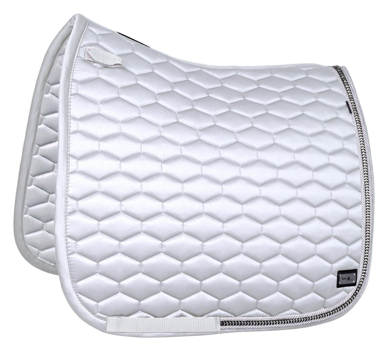 Fair Play White "Hexagon Arrow" Jump & Dressage Saddle Pad - Fair Play - Equiluxe Tack