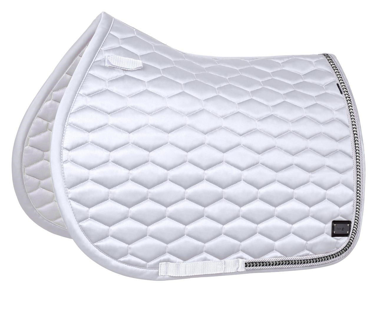 Fair Play White "Hexagon Arrow" Jump & Dressage Saddle Pad - Fair Play - Equiluxe Tack