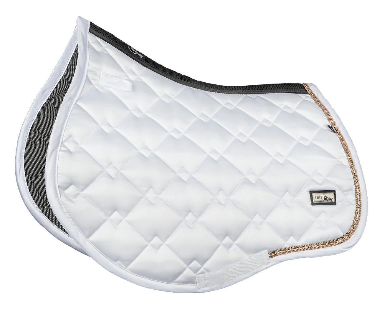 Fair Play White Rose Gold "Azuryt Ceramic" Jump & Dressage Saddle Pad - Fair Play - Equiluxe Tack