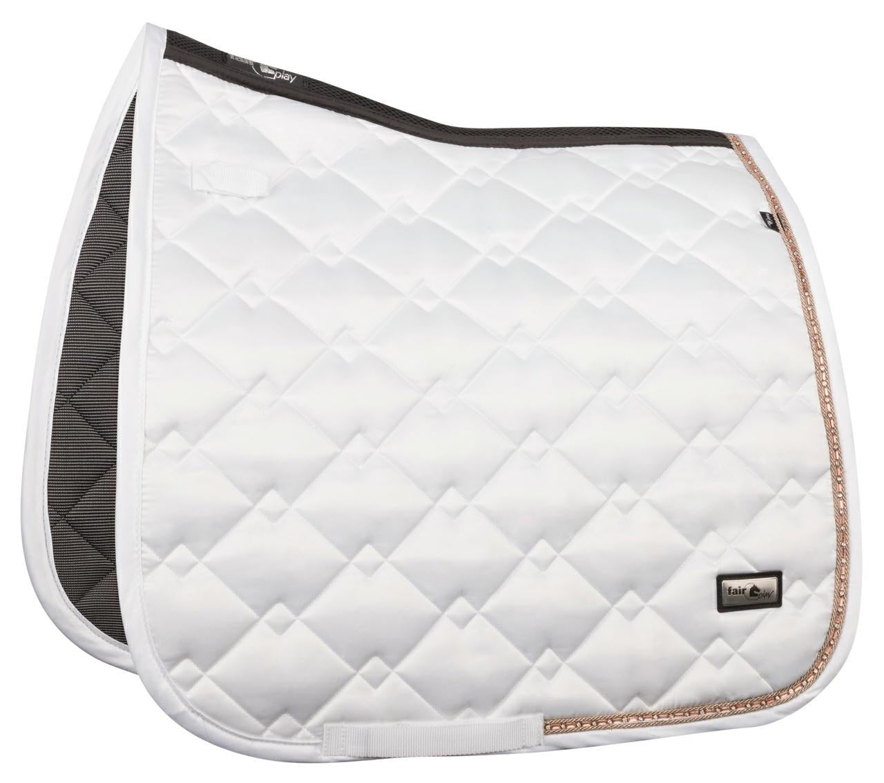 Fair Play White Rose Gold "Azuryt Ceramic" Jump & Dressage Saddle Pad - Fair Play - Equiluxe Tack