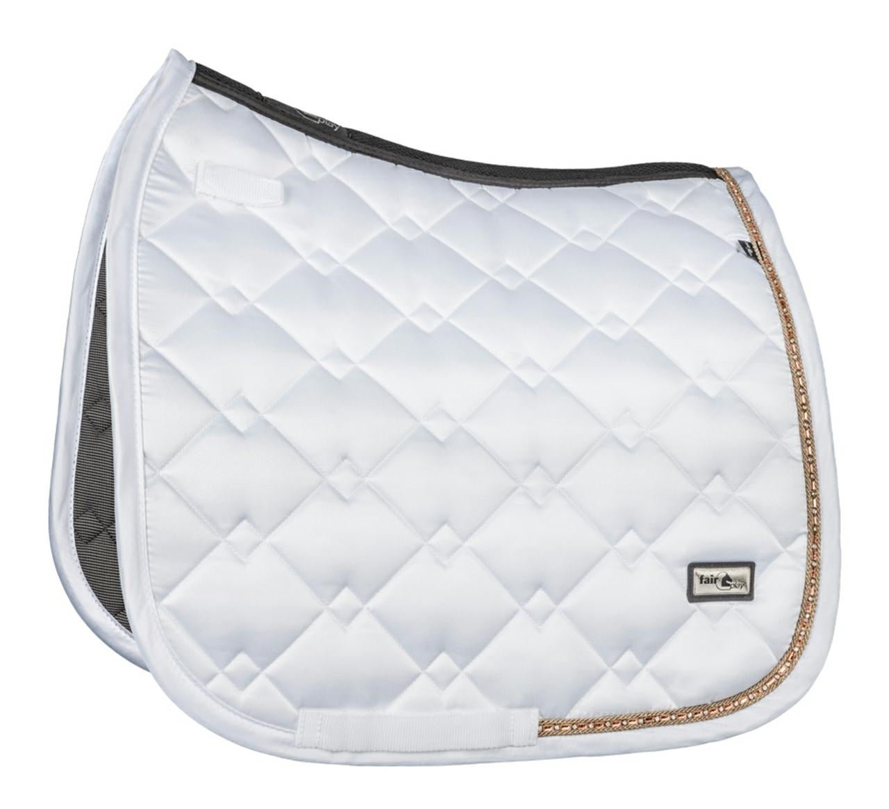 Fair Play White Rose Gold "Azuryt Ceramic" Jump & Dressage Saddle Pad - Fair Play - Equiluxe Tack