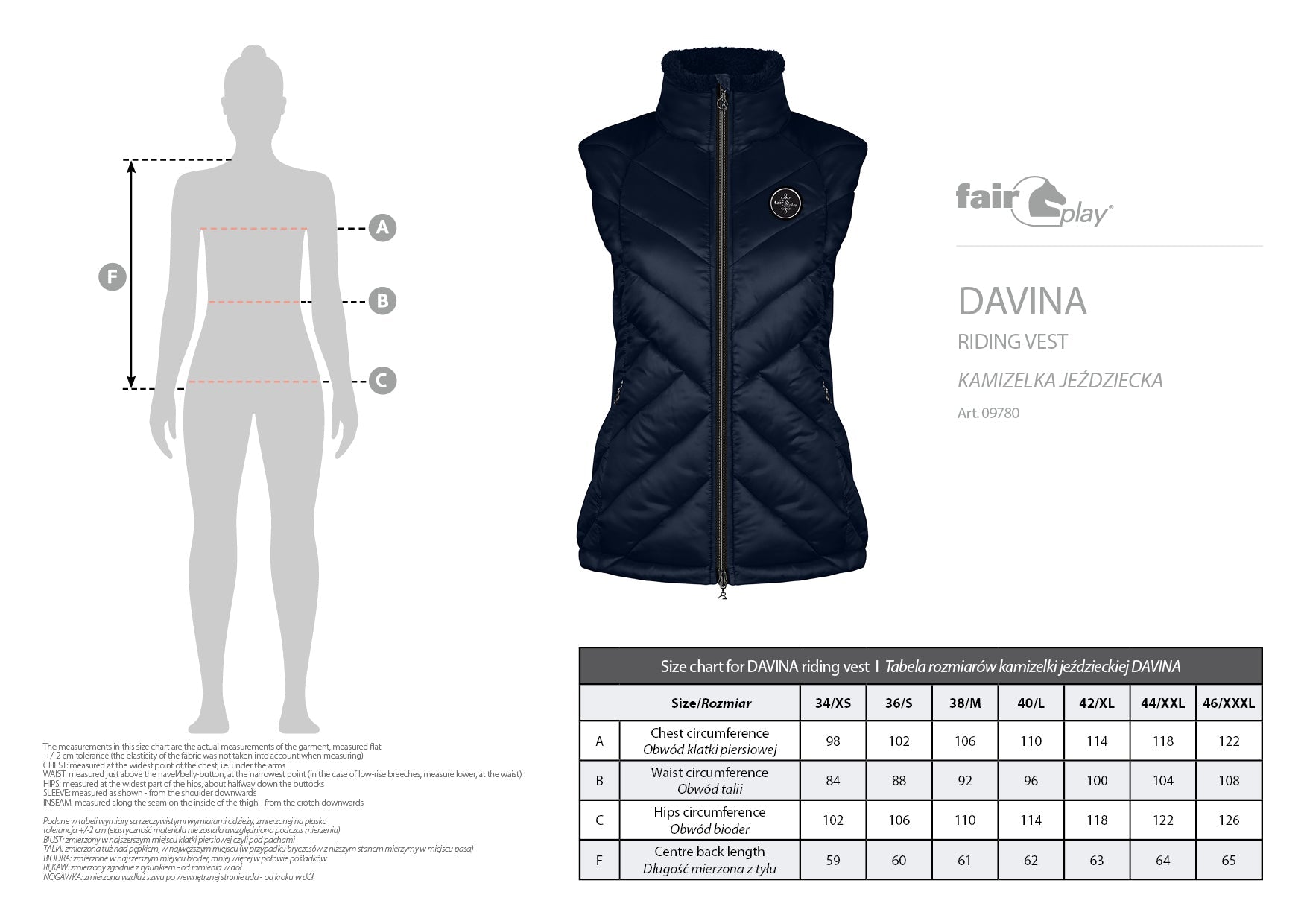 Fair Play Women's "Davina" Fleeve Sleeveless Vest - Fair Play - Equiluxe Tack