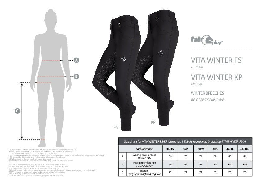 Fair Play Women's "Vita" Full Seat Winter Breeches - Fair Play - Equiluxe Tack