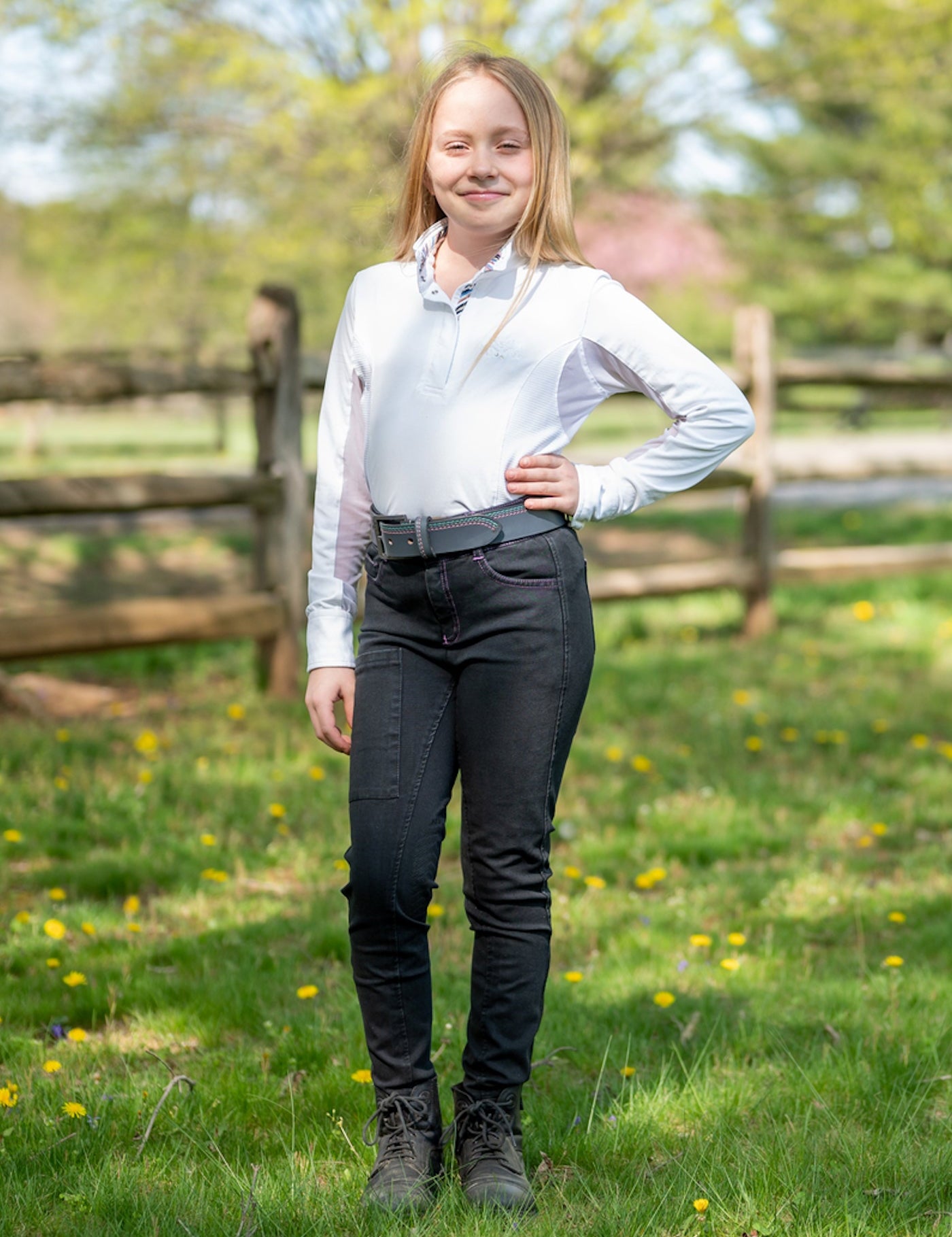 FITS Girl's Denim Knee Patch Tread Breech - FITS Riding - Equiluxe Tack