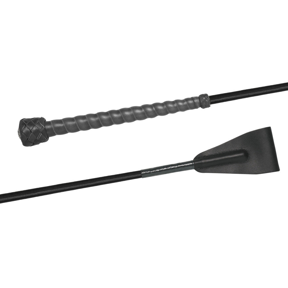 Fleck Woven Nylon Covered Stick, Wrapped Leather Handle Jump Bat- 18" - Equiluxe Tack