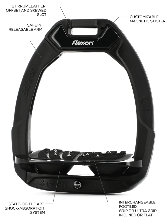 Flex - On Safe - On JUNIOR Stirrups Inclined w/ Ultra Grip - Multiple Colors - Flex - On - Equiluxe Tack