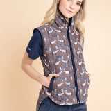Rönner Florence Barn Vest | Victory Print | Chocolate