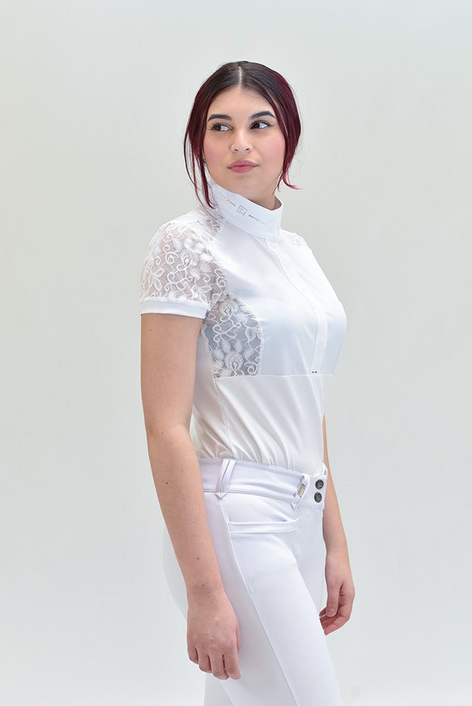 For Horses 'PARIGINA' Lace Short Sleeve Show Shirt - For Horses - Equiluxe Tack