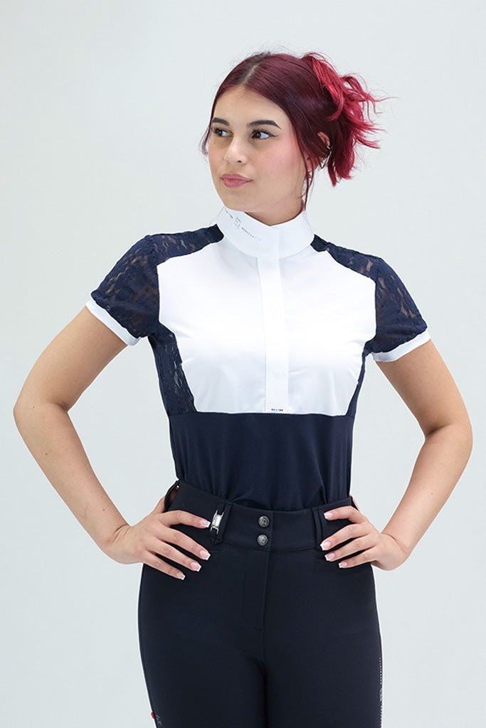 For Horses 'PARIGINA' Lace Short Sleeve Show Shirt - For Horses - Equiluxe Tack