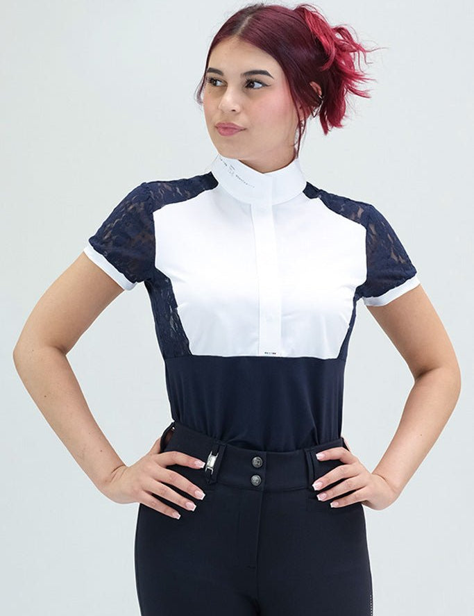 For Horses 'PARIGINA' Lace Short Sleeve Show Shirt - For Horses - Equiluxe Tack