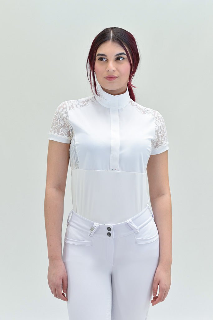 For Horses 'PARIGINA' Lace Short Sleeve Show Shirt - For Horses - Equiluxe Tack