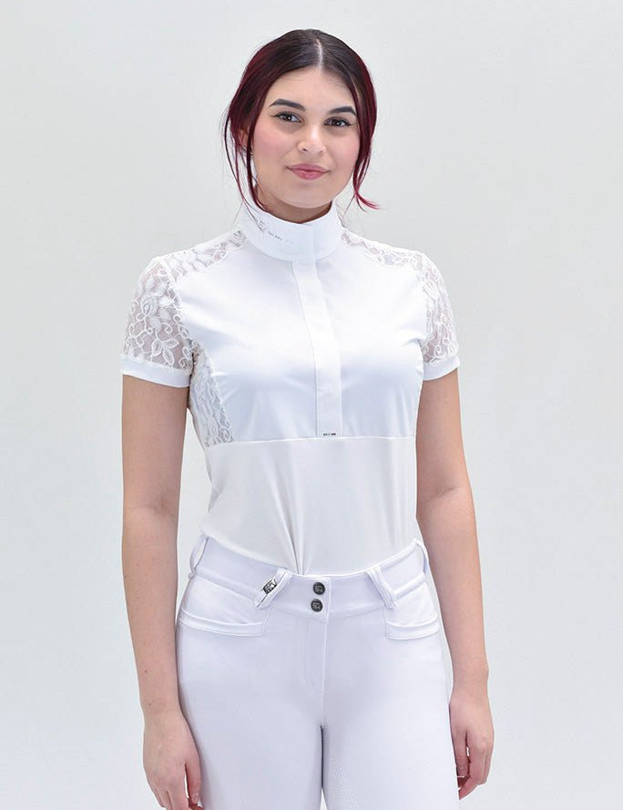For Horses 'PARIGINA' Lace Short Sleeve Show Shirt - For Horses - Equiluxe Tack