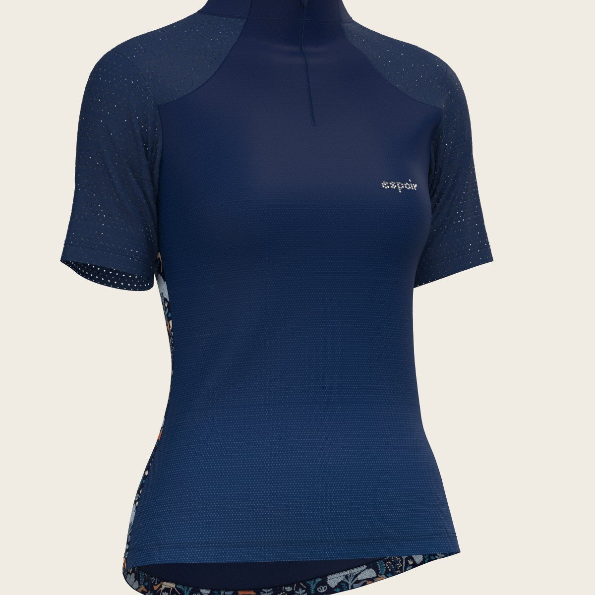  Forest on Navy Short Sleeve Sport Sun Shirt - Espoir Equestrian - Equiluxe Tack