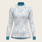  Forest on White Quarter Zip Sun Shirt - Espoir Equestrian - Equiluxe Tack