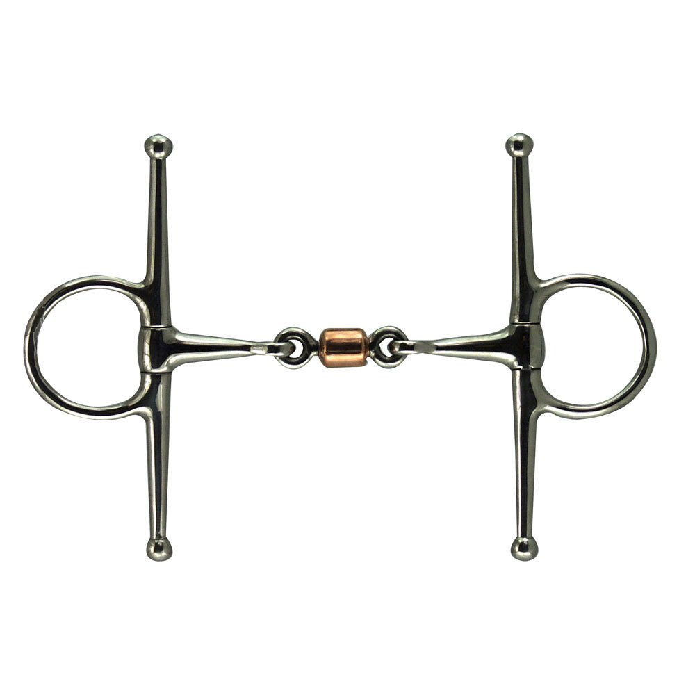 Full Cheek Stainless Steel with Copper Roller Link Bit 5" - Equiluxe Tack - Equiluxe Tack