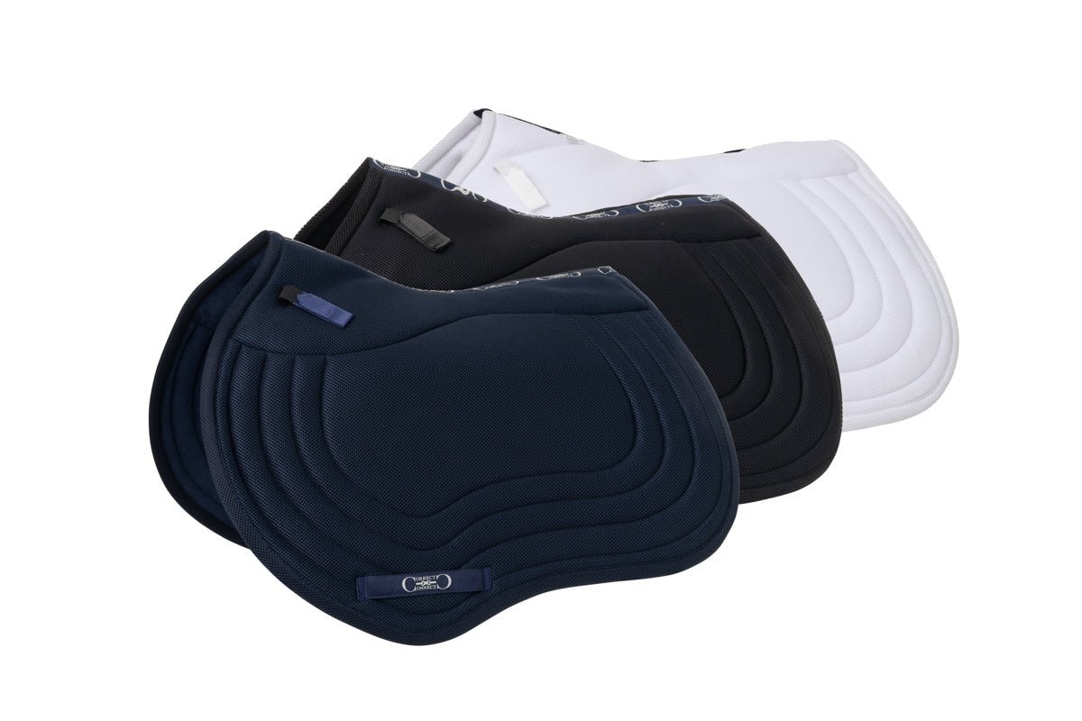 General Purpose Mesh Saddle Pad with Quick Dry Cotton Lining in Navy, White, or Black - CorrectConnect - Equiluxe Tack