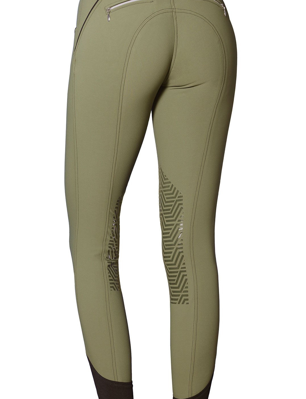 GhoDho Aubrie Pro Meryl® Knee Patch Breeches - Olive - GhoDho - Equiluxe Tack