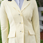 Grand Prix Ladies EQJ 3 Button Show Coat, Butter with Navy Collar - Equiluxe Tack