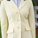 Grand Prix Ladies EQJ 3 Button Show Coat, Butter with Navy Collar - Equiluxe Tack