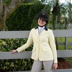 Grand Prix Ladies EQJ 3 Button Show Coat, Butter with Navy Collar - Equiluxe Tack