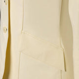 Grand Prix Ladies EQJ 3 Button Show Coat, Butter with Navy Collar - Equiluxe Tack