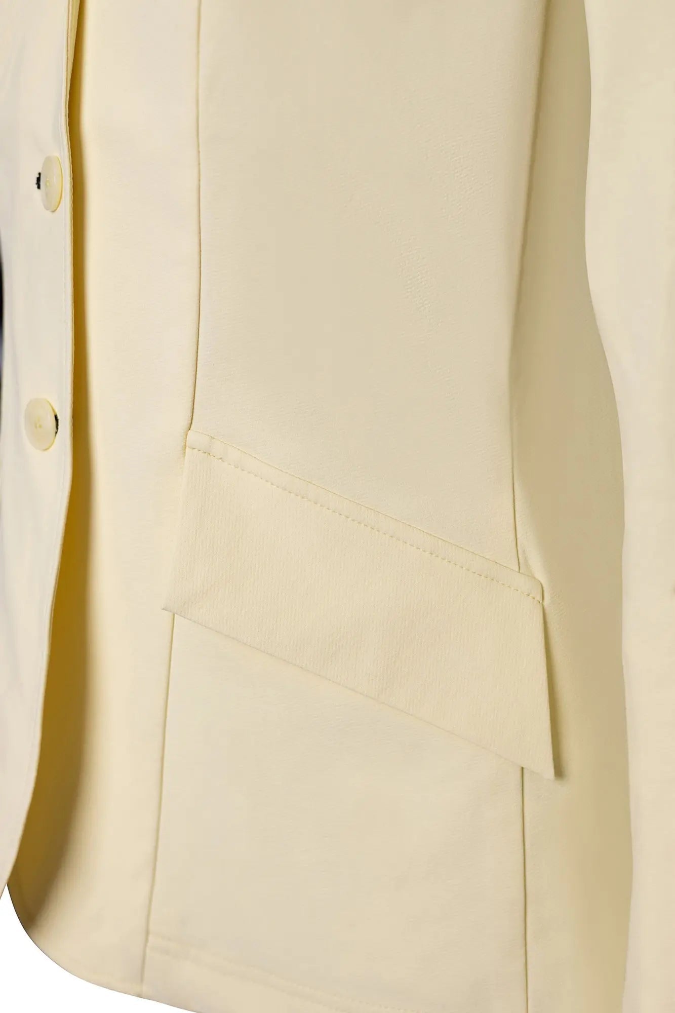 Grand Prix Ladies EQJ 3 Button Show Coat, Butter with Navy Collar - Equiluxe Tack