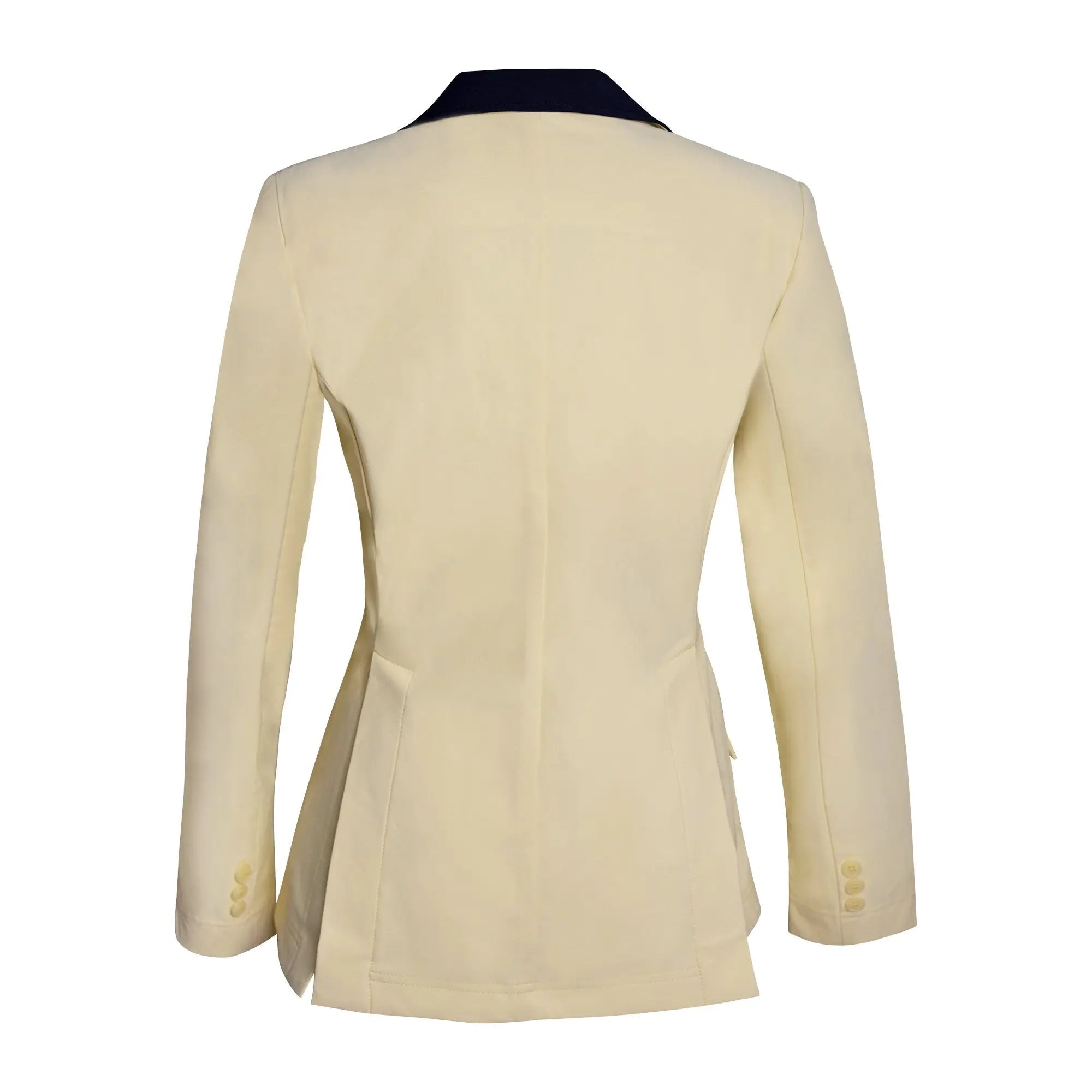 Grand Prix Ladies EQJ 3 Button Show Coat, Butter with Navy Collar - Equiluxe Tack