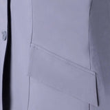 Grand Prix Ladies EQJ 3 Button Show Coat, Cadet Blue with Navy Piping - Equiluxe Tack