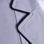 Grand Prix Ladies EQJ 3 Button Show Coat, Cadet Blue with Navy Piping - Equiluxe Tack