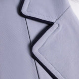 Grand Prix Ladies EQJ 3 Button Show Coat, Cadet Blue with Navy Piping - Equiluxe Tack