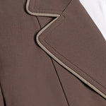Grand Prix Ladies EQJ 3 Button Show Coat, Chocolate with Tan Piping - Equiluxe Tack