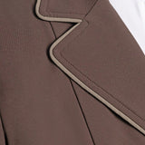 Grand Prix Ladies EQJ 3 Button Show Coat, Chocolate with Tan Piping - Equiluxe Tack