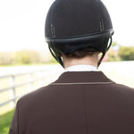 Grand Prix Ladies EQJ 3 Button Show Coat, Chocolate with Tan Piping - Equiluxe Tack