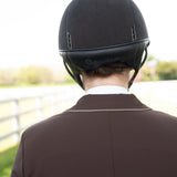 Grand Prix Ladies EQJ 3 Button Show Coat, Chocolate with Tan Piping - Equiluxe Tack