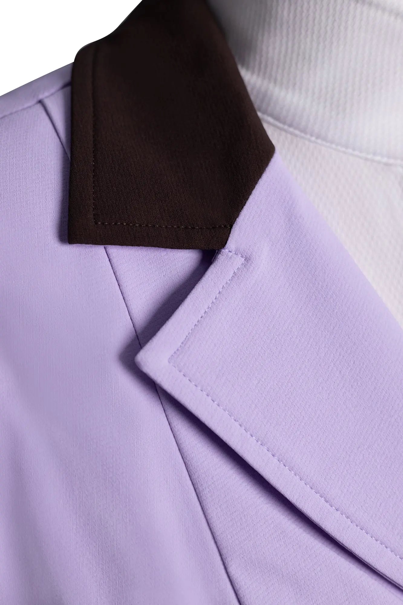 Grand Prix Ladies EQJ 3 Button Show Coat, Lilac with Chocolate Collar - Equiluxe Tack