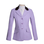 Grand Prix Ladies EQJ 3 Button Show Coat, Lilac with Chocolate Collar - Equiluxe Tack